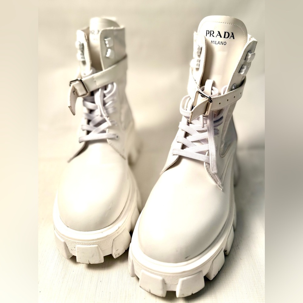 Prada  boots white like dr martens
